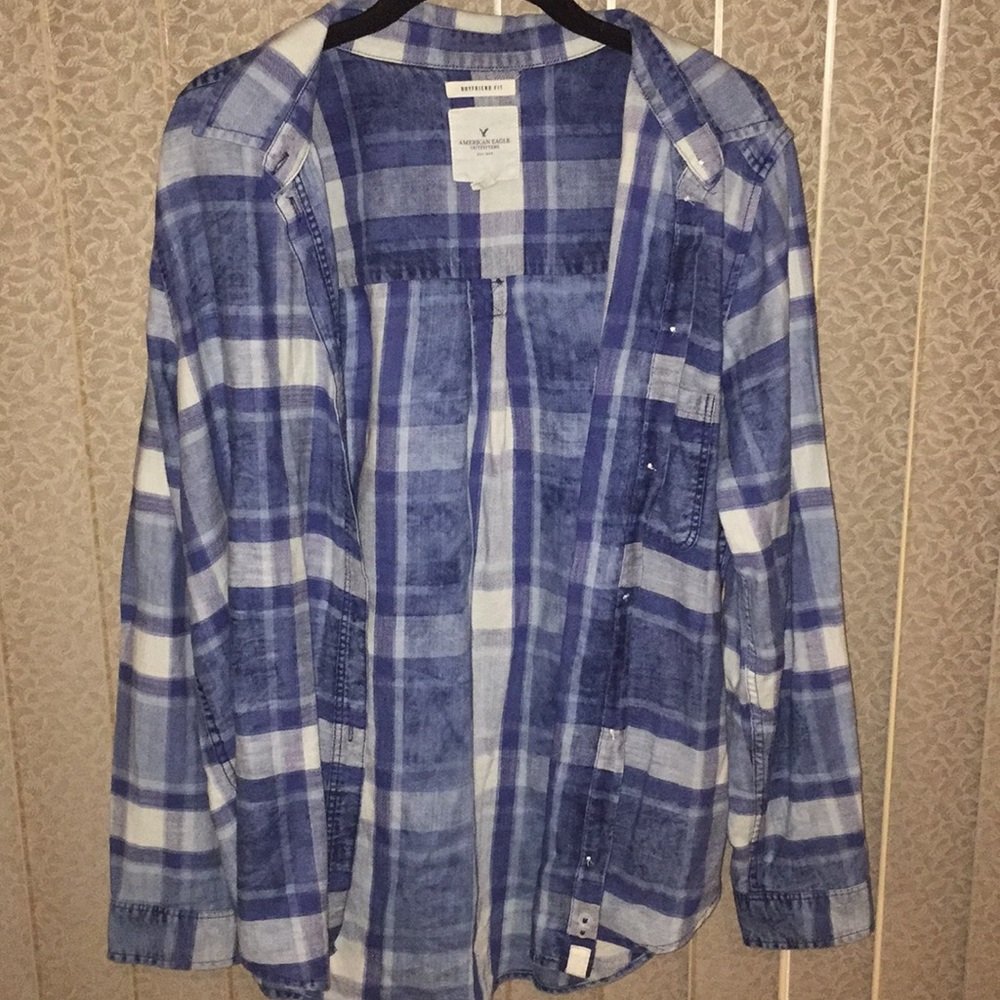 Blue & White American Eagle Flannel